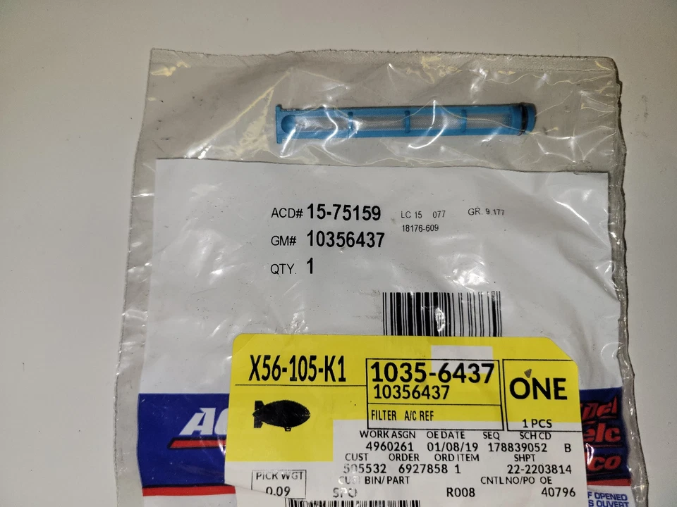 NEW GM ACDelco OEM AC Refigerant Inline Filter Impala Grand Prix  10356437 - Image 1 of 1