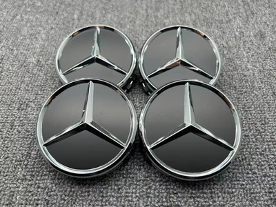 Tapacubos central rueda AMG negro plata cromo estrella 75 mm Mercedes-Benz Foto 1 de 2