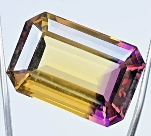 Natural Bi-Color Ametrine 47.10Ct EmeraCut Untreated Certified Flawless Gemstone - Picture 1 of 8