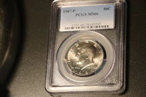 1987 P Clad Kennedy Half Dollar PCGS MS66 Brilliant Gem POP 342/142 - Picture 1 of 2