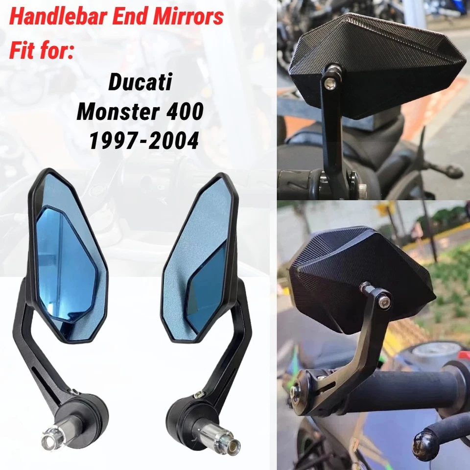 Espejos retrovisores laterales de aluminio de 7/8" 22 mm para Ducati Monster400 1997-2004 Foto 1 de 4