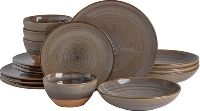 16 Piece Double Bowl Terracotta Reactive Dinnerware Set Service for 4 (16pcs) - Image 1 of 4