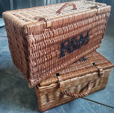 Fortnum and Mason F&M  Vintage Hamper Wicker Storage Basket case 60x31cm - Image 1 of 4