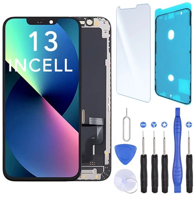 CINQ TEQ Ecran Remplacement pour iPhone 13 incell + Joint Ecran, Verre trempé et Outils