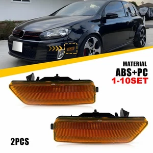 Amber Lens Front Side Light Housings for 2010-2014 2011 Volkswagen MK6 GTI 2-20x - Picture 1 of 22