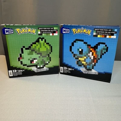 MEGA Pokemon Pixel Art Set Squirtle & Bulbasaur NEW - Image 1 of 4