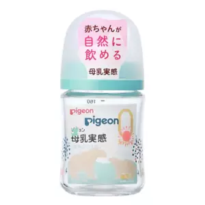 Pigeon - Breast Milk Feeling Heat-Resistant Glass Bottle - 160ml - Bear - Picture 1 of 8