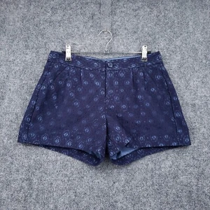 LC Lauren Conrad Shorts Women 4 Blue Floral Lace Mid Rise Pleated Overlay Lounge - Picture 1 of 13