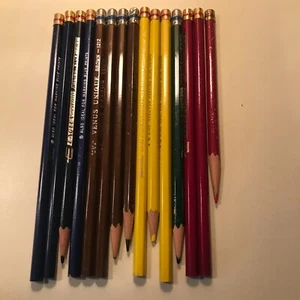 VTG LOT 15 EAGLE VERITHIN VENUS UNIQUE COLORED PENCILS MIXED COLORS BLUEPRINTS  - Picture 1 of 12