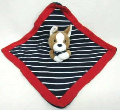 Cobertor de bebê Gymboree cachorro azul listra vermelha Lovey - Imagem 1 de 4