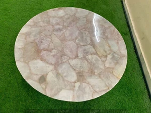 Rose Quartz Stone Coffee Table Counter Hotel Bar Table Moden Kitchen Furniture - Picture 1 of 9