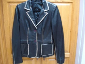 WOMEN'S CORTY BENNETT S.L. GENUINE LEATHER COAT/JACKET SIZE M BROWN - Picture 1 of 12
