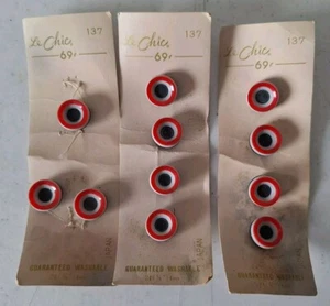 Vintage Nuevo de Lote Antiguo Rojo-Blanco-Azul Le Chic Botones Patriótico 5/8" - Imagen 1 de 3