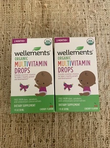(2)Wellements Organic Baby Multivitamin Drops Liquid Multivitamin 1oz Infants - Picture 1 of 4