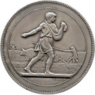 C1880 France "The Sower" Medal - 57Mm .950 Silver - J. Lagrange - Lot # Ec 6006