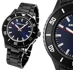 Herrenuhr Quarz analog Armbanduhr Blau Schwarz Sport sportlich Metall 280/040 - Bild 1 von 6