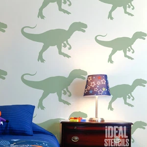 T-REX Dinosaur Stencil Kids Room Wall Décor Art Craft Paint Reusable Stencils - Picture 1 of 7