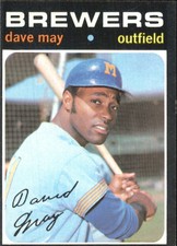 1971 Topps Milwaukee Brewers Baseball Card #493 Dave May - VG