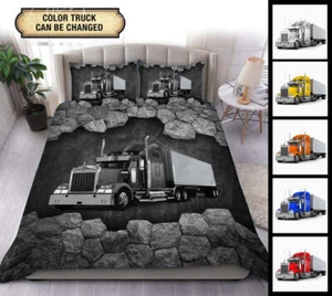 Trucker Broken Wall Personalized Bedding Set, Personalized Gift for Truckers - - Bild 1 von 7