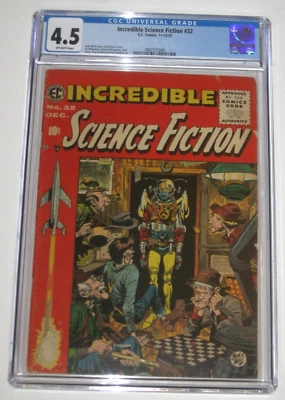 INCREDIBLE SCIENCE FICTION #32 EC COMICS 1955 CGC 4.5 ROY KRENKEL STORY - Image 1 of 4