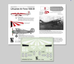 1/72 LITHUANIAN AIR FORCE 1938/39 - BLUE RIDER DECALS - Foto 1 di 1