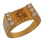 18 Kt Solid Yellow Gold Engagement Religious Ganesh Ji Mens Ring Size 7 8 9 10