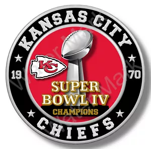 Kansas City Chiefs 1970 Super Bowl IV Championship Retro Vinyl Sticker Decal NFL - Picture 1 of 2