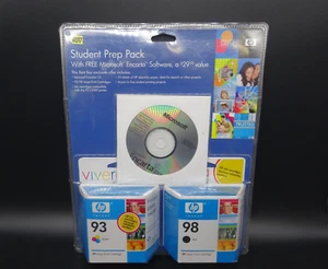 HP 98 czarny i 93 trójkolorowy atrament z pakietem przygotowawczym dla studentów HP 98 z Microsoft Encarta 2006 - Zdjęcie 1 z 5
