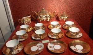 Vintage Sadler Cube Teapot 'Gild Lustre' Pattern gilt tea set sold per piece - Picture 1 of 13
