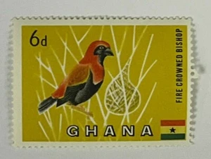 Ghana SG #220 Stamp - Fire Crowned Bishop Bird 1965 (Mint NH OG) X10 - Picture 1 of 2