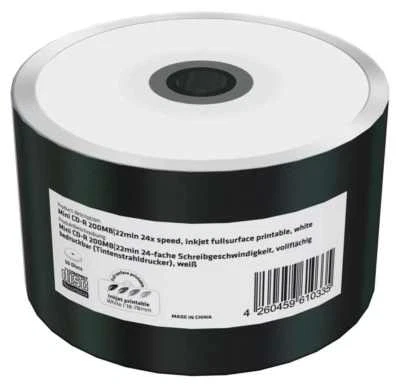 50 MediaRange Pocketsize 8cm Printable Mini blank CD-R CD discs 200MB 24x MR257 - Image 1 of 3