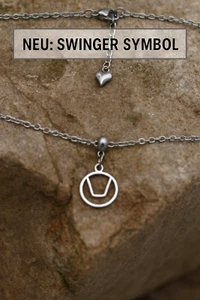 Swinger Symbol Halskette – Edelstahl silber - Picture 1 of 14