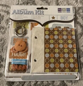 We R Memory Keepers Mini Album Kit BOY KIDS 4" x 4" Ring Bound - Picture 1 of 2
