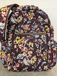 Vera Bradley Lighten Up Backpack Indiana Blossoms Purple Floral School Travel - Picture 1 of 11