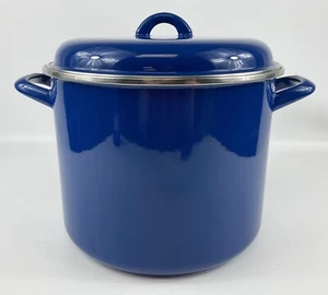 San Ignacio Stock Pot Blue Enamel 8 Quart - Picture 1 of 8