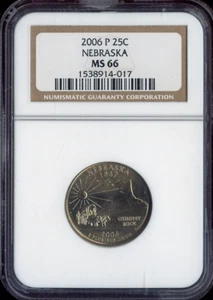 2006 Nebraska State Quarter NGC MS66 Business Quality - Picture 1 of 2