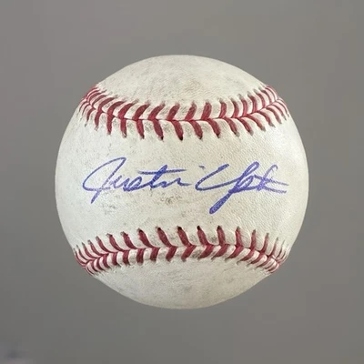 Justin Upton Autograph Signed Ball Baseball Game Used - Image 1 of 3