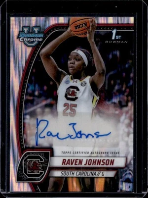 2024-25 Bowman Chrome U Raven Johnson Prospect Auto Stealth Refractor #60 - image 1 of 2