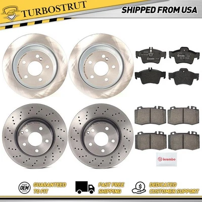 Kit de pastillas de rotores de freno delanteros traseros OE Brembo para Mercedes-Benz S500 2003-2006 Foto 1 de 4