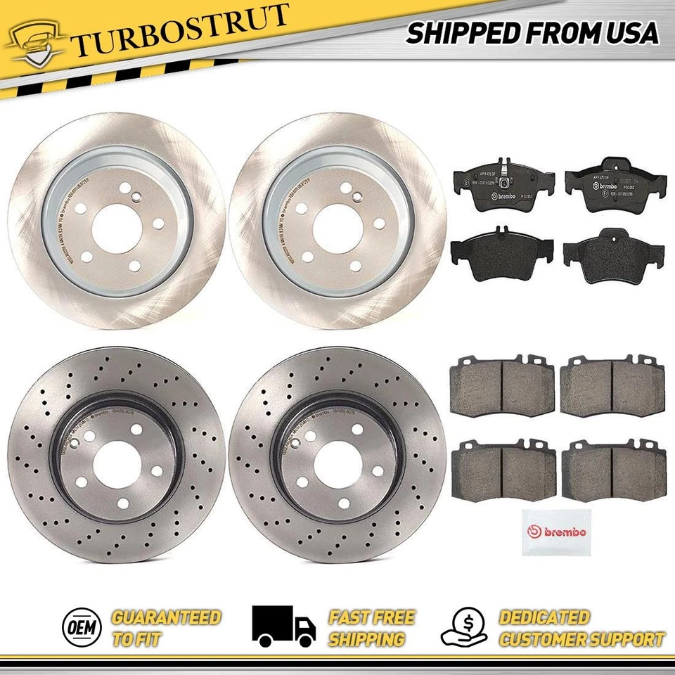 Kit de pastillas de rotores de freno delanteros traseros OE Brembo para Mercedes-Benz S500 2003-2006 Foto 1 de 4