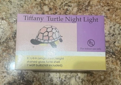 Lámpara de Mesa Tortuga Mosaico Vitral Estilo Tiffany De Colección Luz Nocturna Nueva Foto 1 de 4