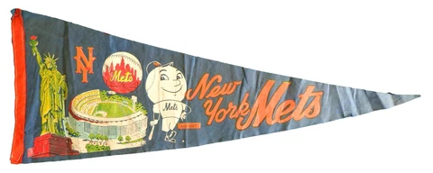 Vintage New York Mets Mr. Met 29x11 Felt Pennant 176862 Cover