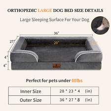 Orthopedic Dog Bed Super Soft Memory Foam Dog Couch Pet Mattress Removable Cover
