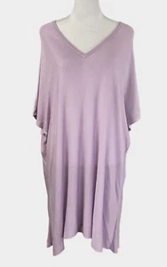 Torrid 2 2X 18/20 Short Sleeve Knit Tunic Top Lavender V-neck Hi Low Hem Viscose - Picture 1 of 12