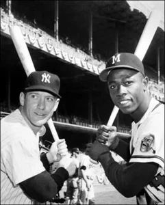 Mickey Mantle And Hank Aaron 1958 Topps Card Yankees And Braves 8x10 PHOTO PRIN - Picture 1 of 1