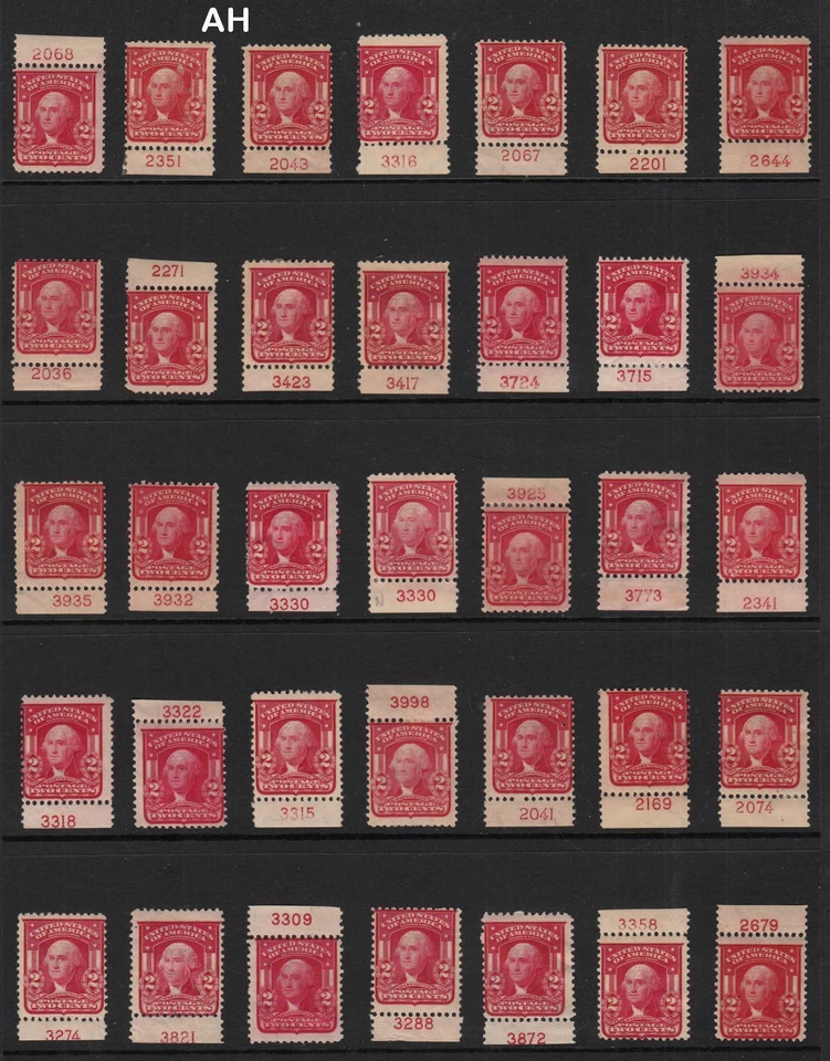 1903 Sc 319 MHR plate number singles, Hebert CV $787 - Image 1 of 1