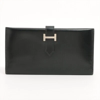 Cartera de becerro Hermes Bearn Box - negra Foto 1 de 4