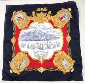 Vintage Islas Canarias Canary Islands Landmarks Scarf Square Made in Italy - Picture 1 of 6