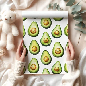 Avocado Gift Wrap – Cute Smiling Avocados Wrapping Paper for Any Occasion W70 - Picture 1 of 46