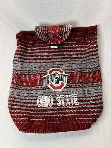 Ohio State Backpack Bookbag Woven Red Gray Spellout Team Cover